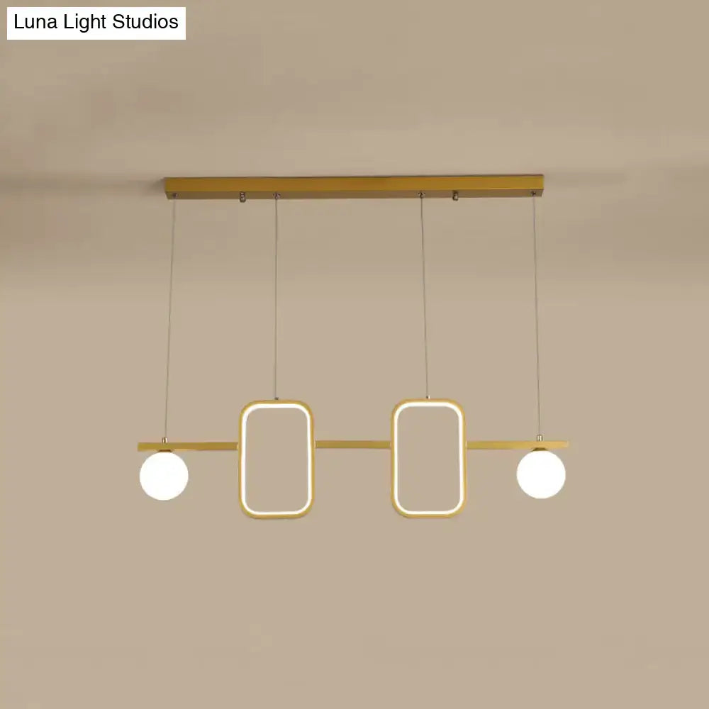 Modern gold symmetrical geometric led pendant light dining room