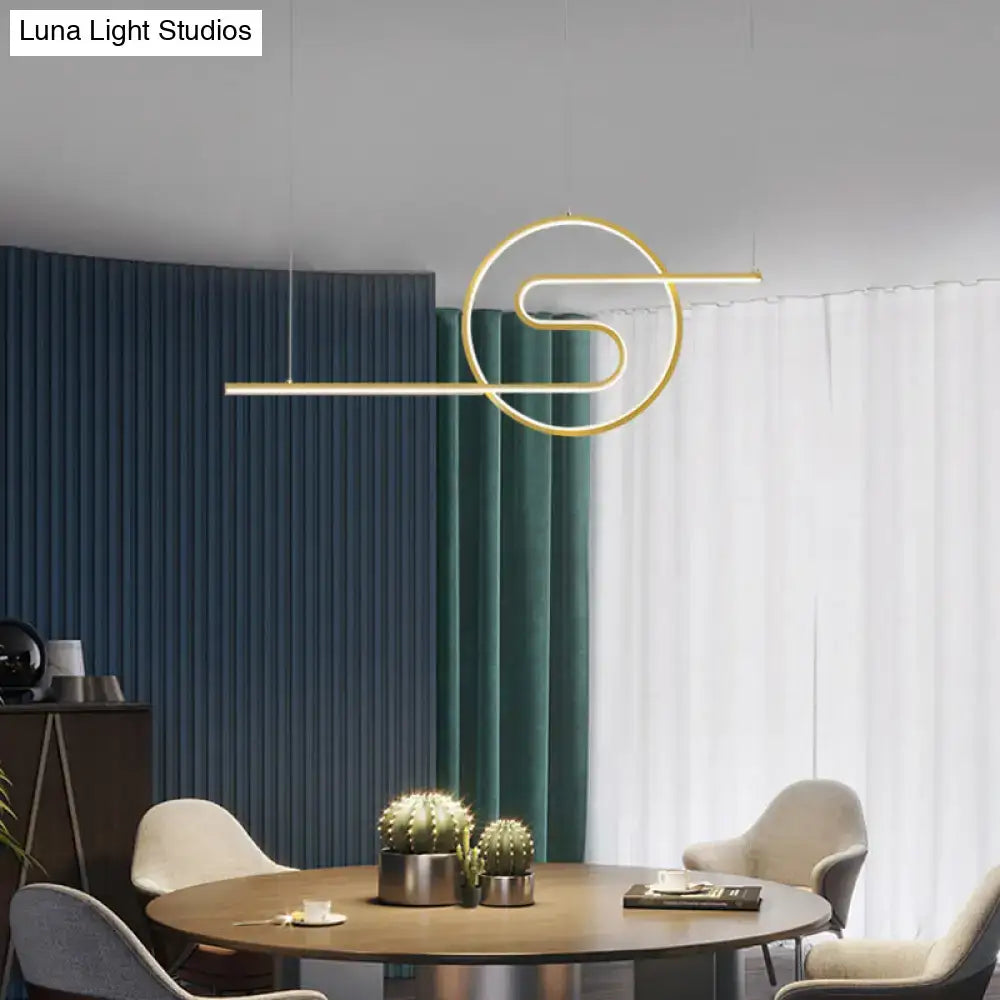 Modern chrome s shape led hanging light for dining room