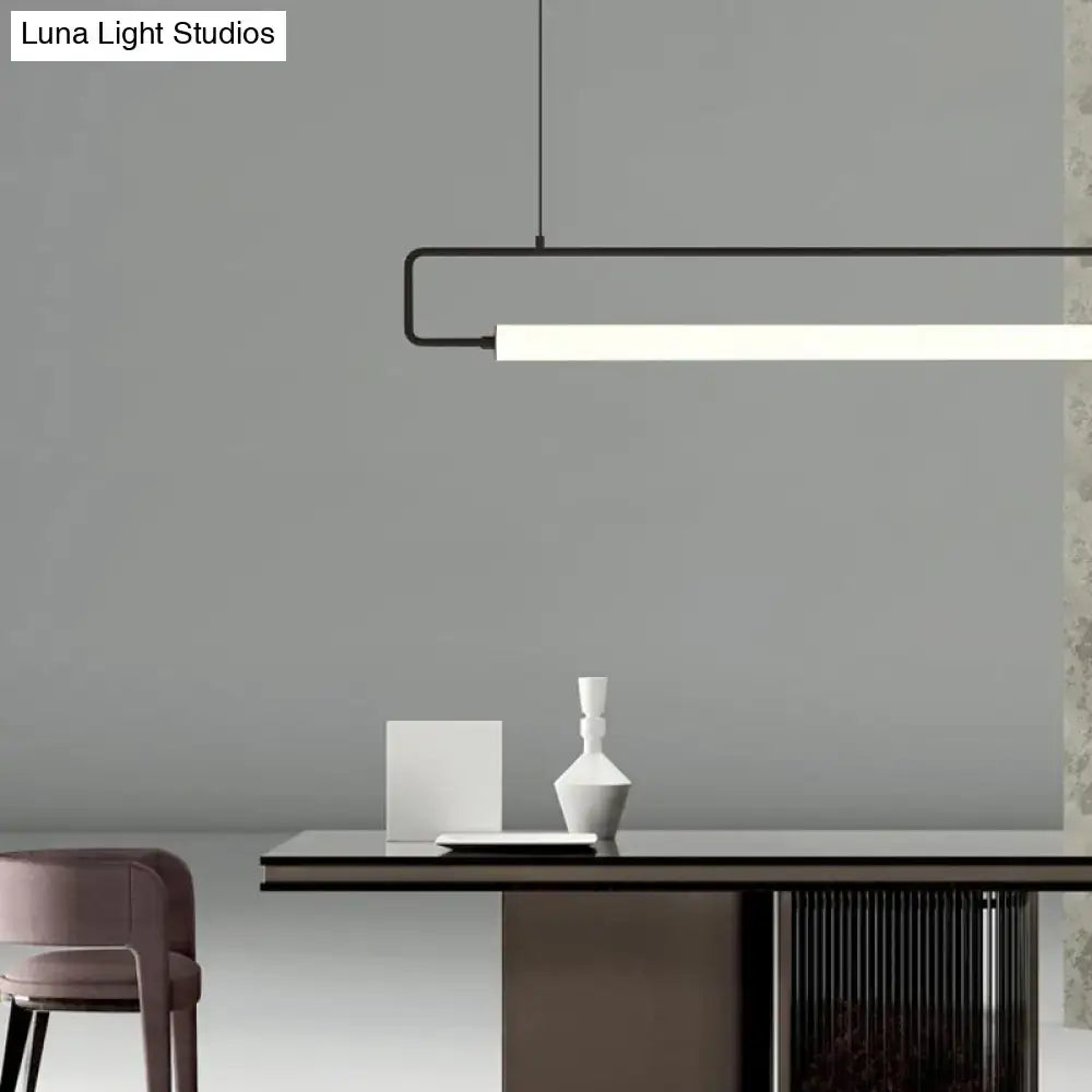 Modern black minimalist led ceiling light dining room fixture