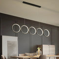 DecorBites™ Minimalist Metallic LED Black Island Suspension Lamp - Warm/White Light, 31.5"/39.5