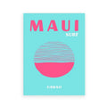 Maui surf travel posters turquoise & pink art prints living room