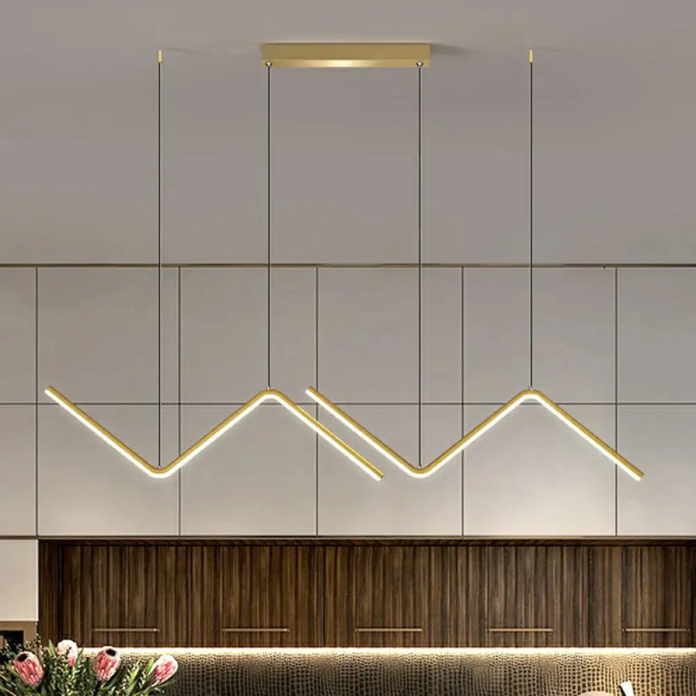 DecorBites™ Minimalist Z-Shaped Island Pendant LED Light Fixture for Dining Room