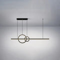 Minimalistic acrylic led linear and ring ceiling light dining room