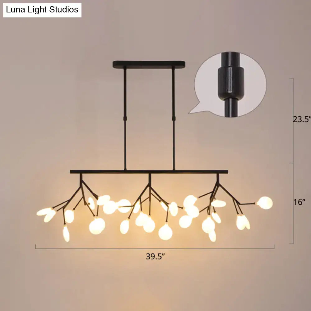 Minimalistic black acrylic twig ceiling pendant – dining room light