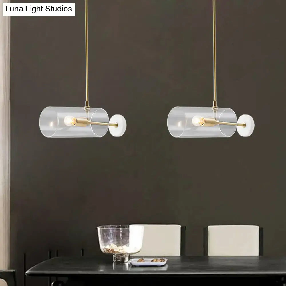 Modern brass pendant light with glass shade for dining table e12 e14