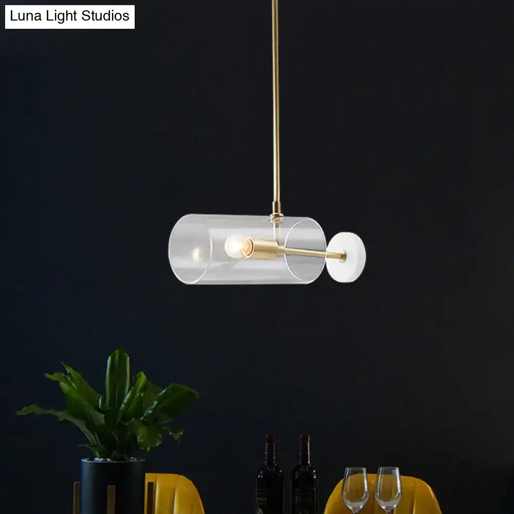 Modern brass pendant light with glass shade for dining table e12 e14