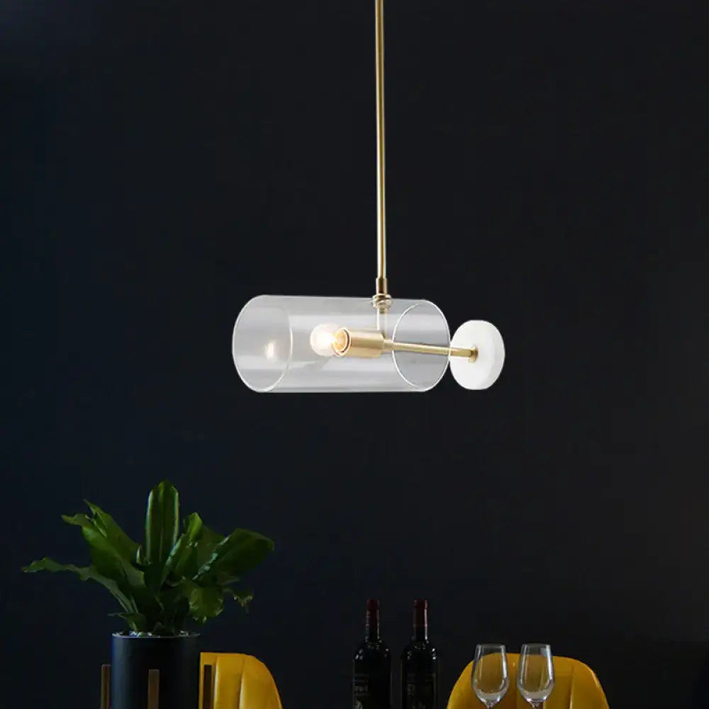 Modern brass pendant light with glass shade for dining table e12 e14