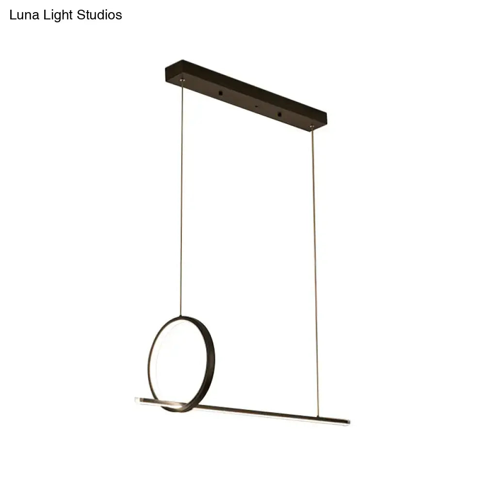 Minimalistic iron black finish island light fixture dining room pendant