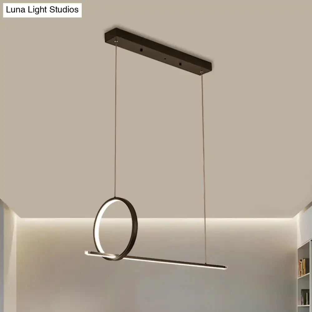 Minimalistic iron black finish island light fixture dining room pendant