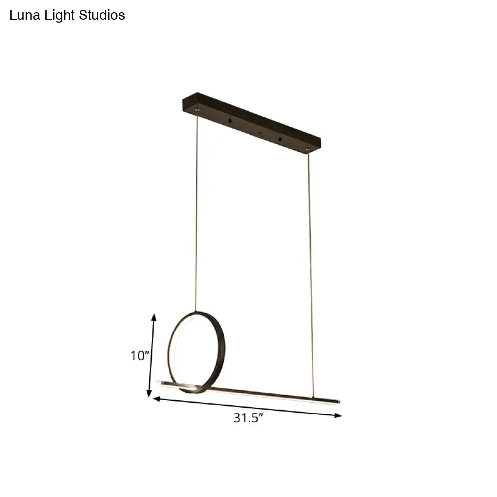 Minimalistic iron black finish island light fixture dining room pendant