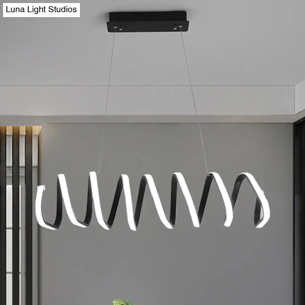 Modern brushed gold metal led island light for dining room ceiling