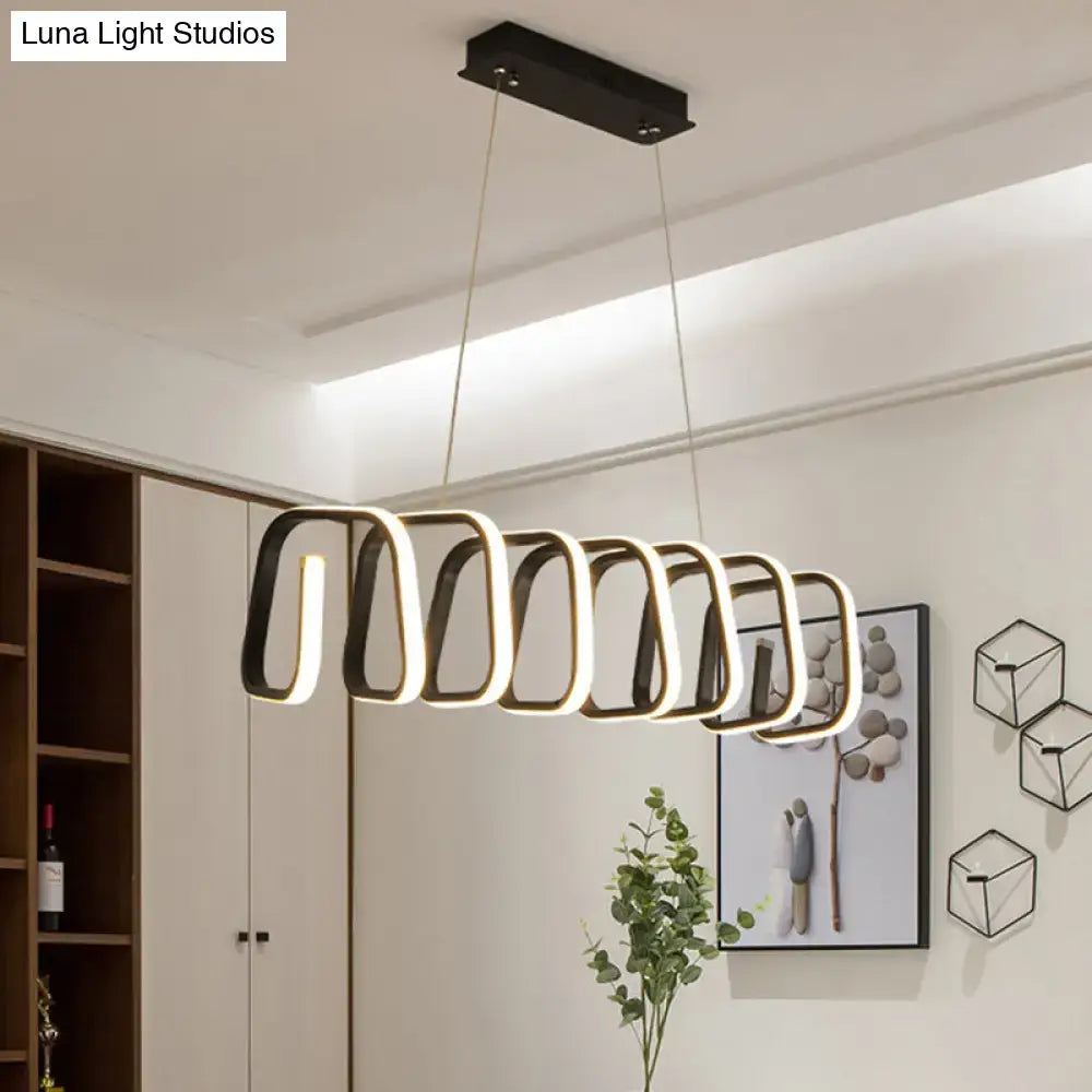 Modern brushed gold metal led island light for dining room ceiling