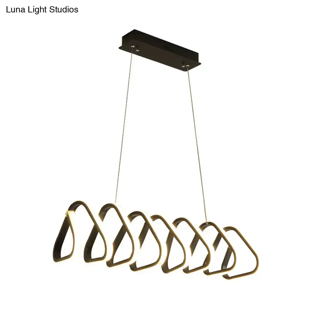 Modern brushed gold metal led island light for dining room ceiling