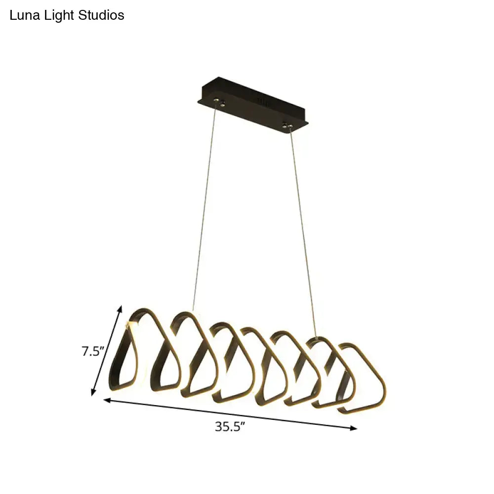 Modern brushed gold metal led island light for dining room ceiling
