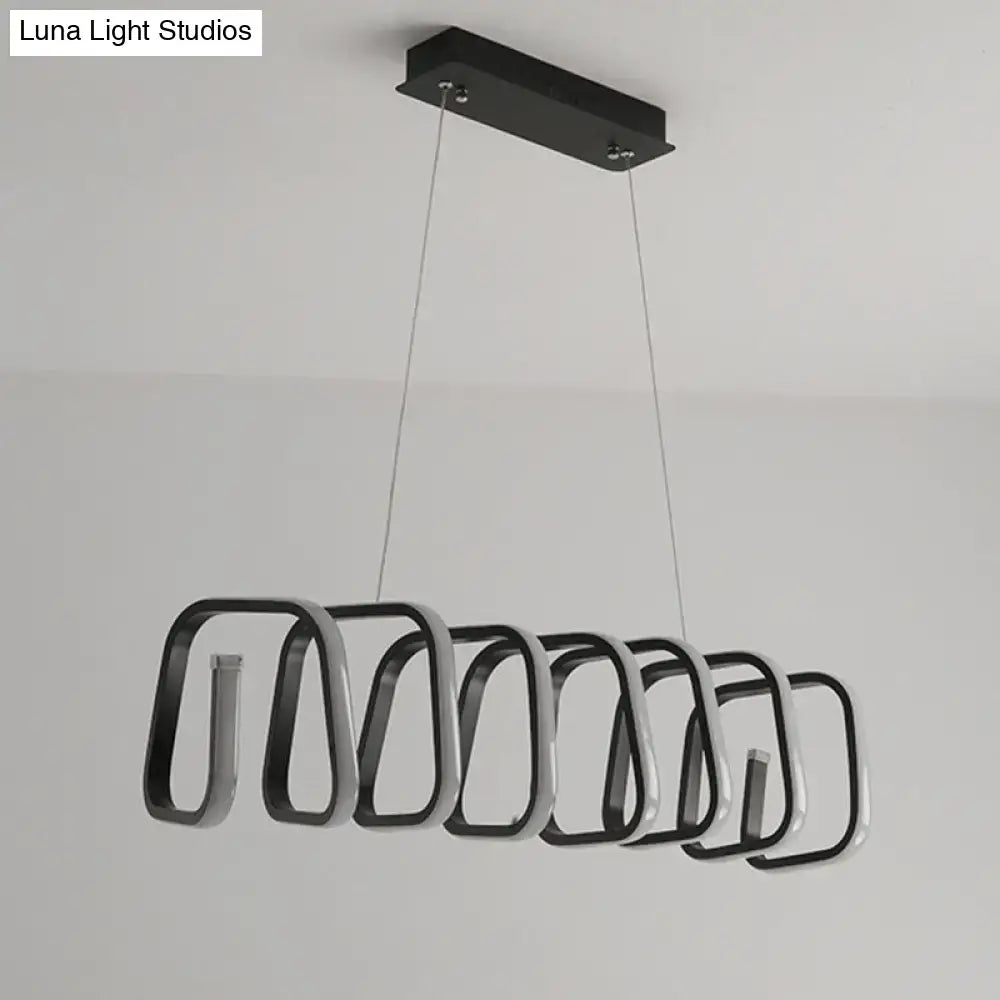 Modern brushed gold metal led island light for dining room ceiling