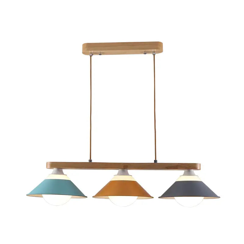Modern multi color 3 light island pendant kitchen e26 e27 wood beam