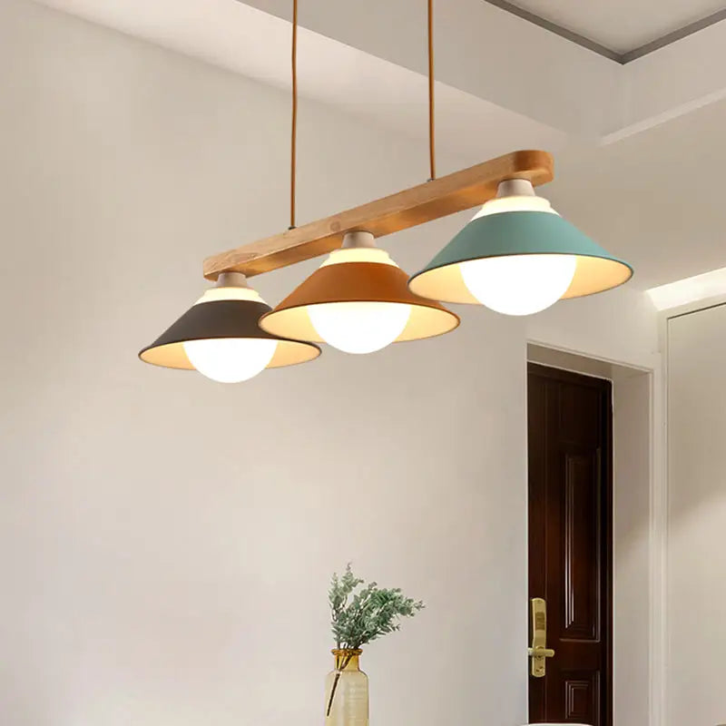 Modern multi color 3 light island pendant kitchen e26 e27 wood beam