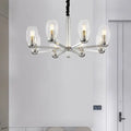 Modern chrome clear glass candle chandelier dining room pendant light