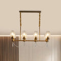 Modern brass crystal pendant island fixture dining room ceiling light