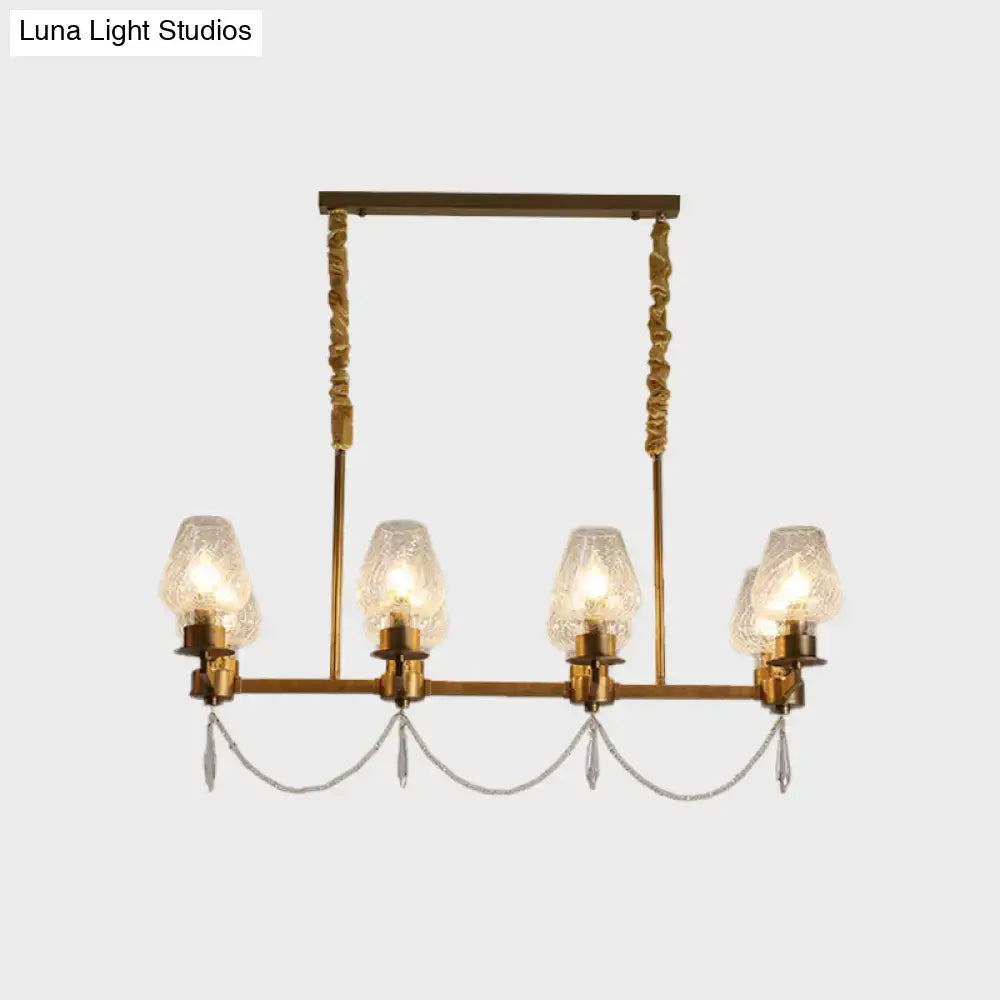Modern brass crystal pendant island fixture dining room ceiling light