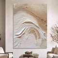 Modern beige & white abstract 3d wall art aesthetic room decoration