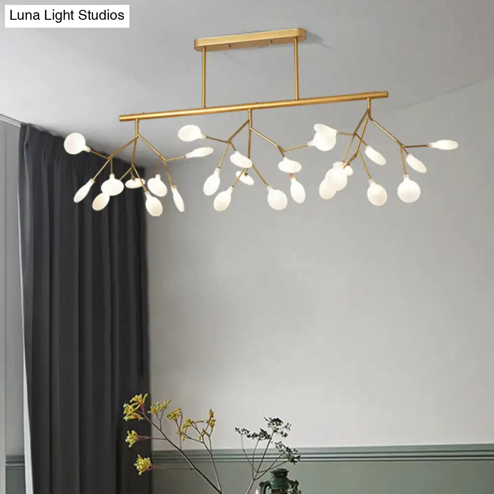 Modern gold firefly island pendant – dining room glass globe light