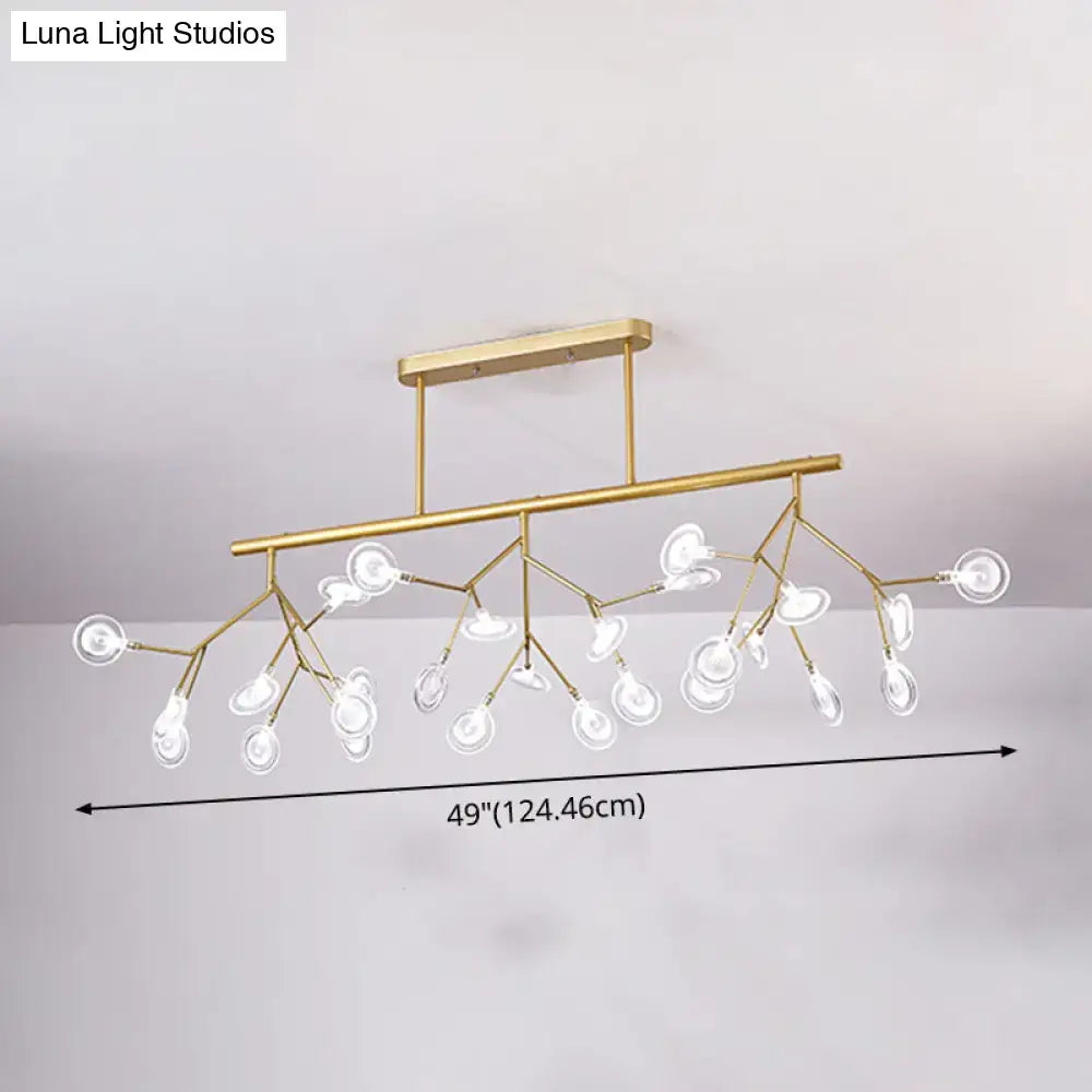 Modern gold firefly island pendant – dining room glass globe light