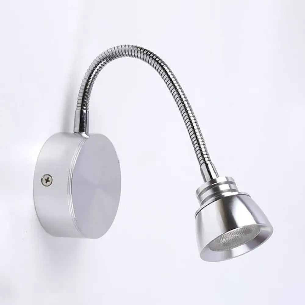Modern chrome led wall light with adjustable arm – bedroom sconce