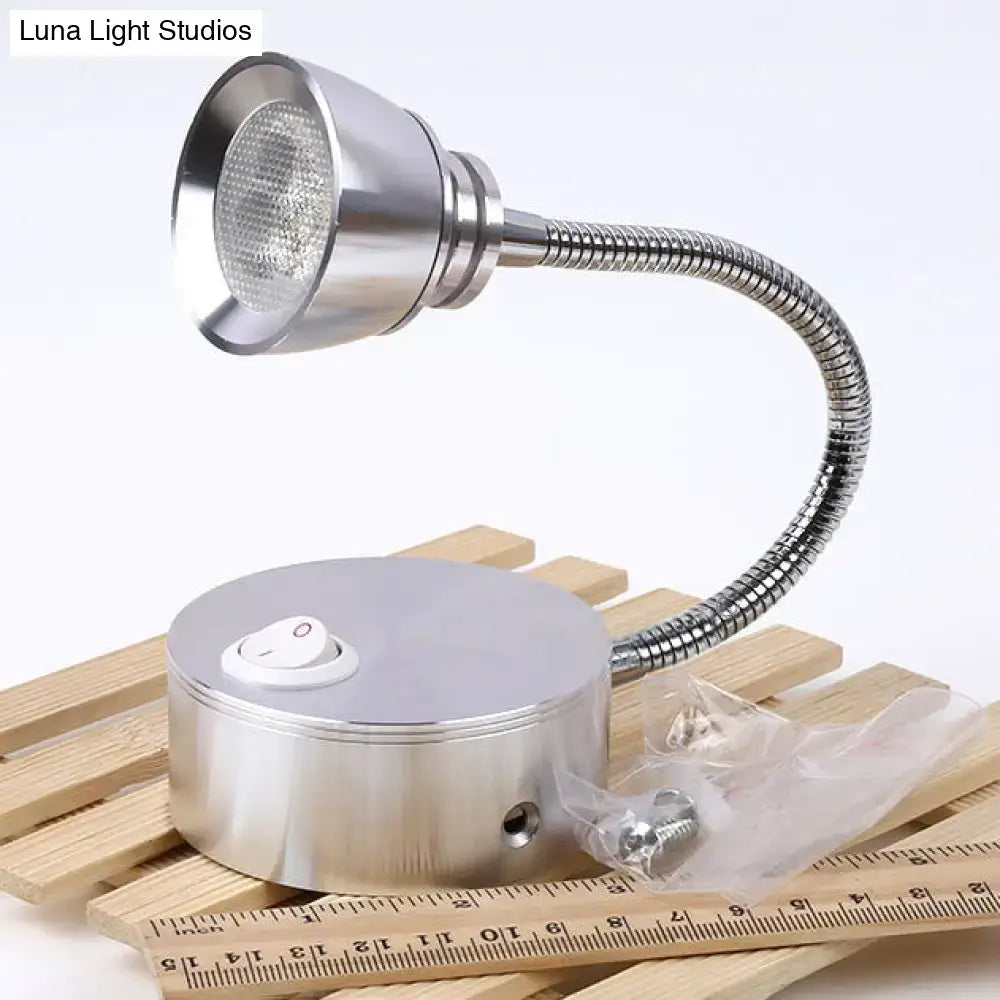 Modern chrome led wall light with adjustable arm – bedroom sconce