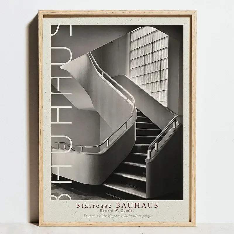 Modern bauhaus exhibition posters orange & black living room art