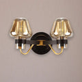 Modern black and gold amber glass mushroom sconce light living room