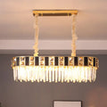 Modern black & gold crystal oval island light dining room pendant