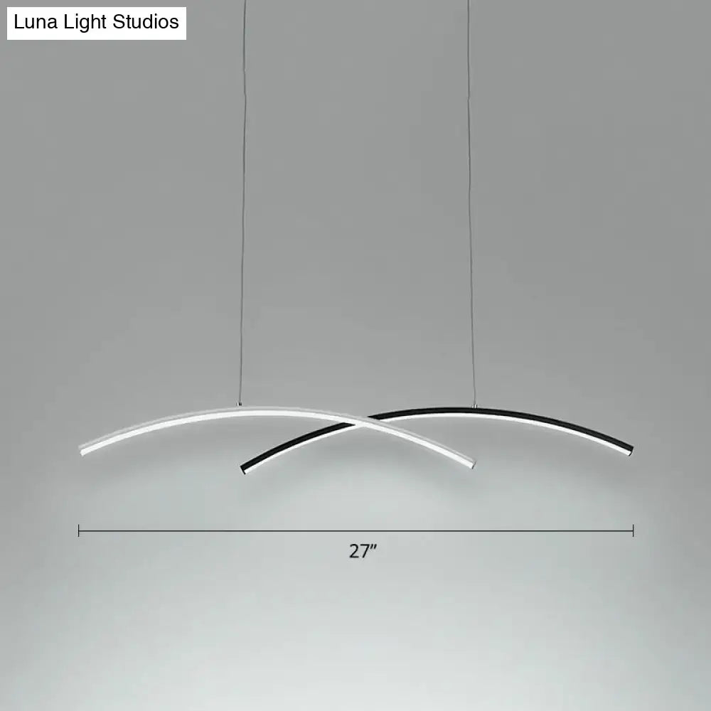 Modern black & white arc ceiling led pendant light for living room