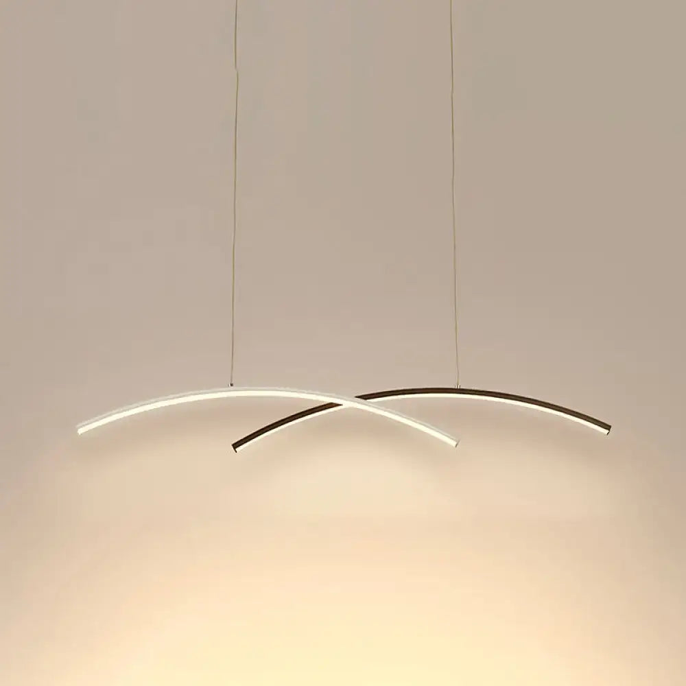 Modern black & white arc ceiling led pendant light for living room