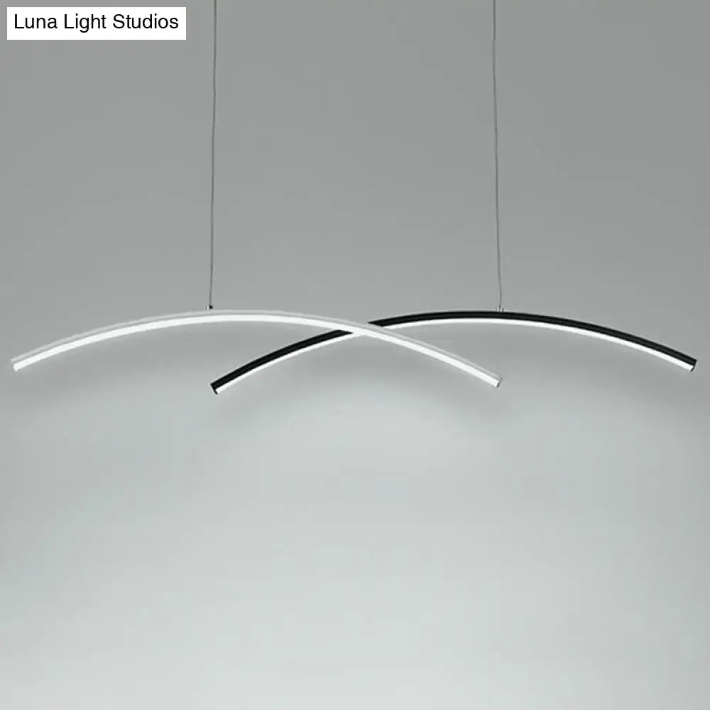 Modern black & white arc ceiling led pendant light for living room
