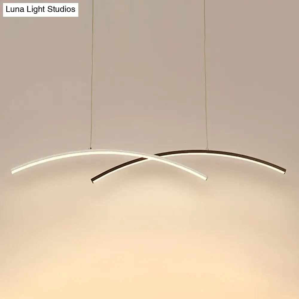 Modern black & white arc ceiling led pendant light for living room
