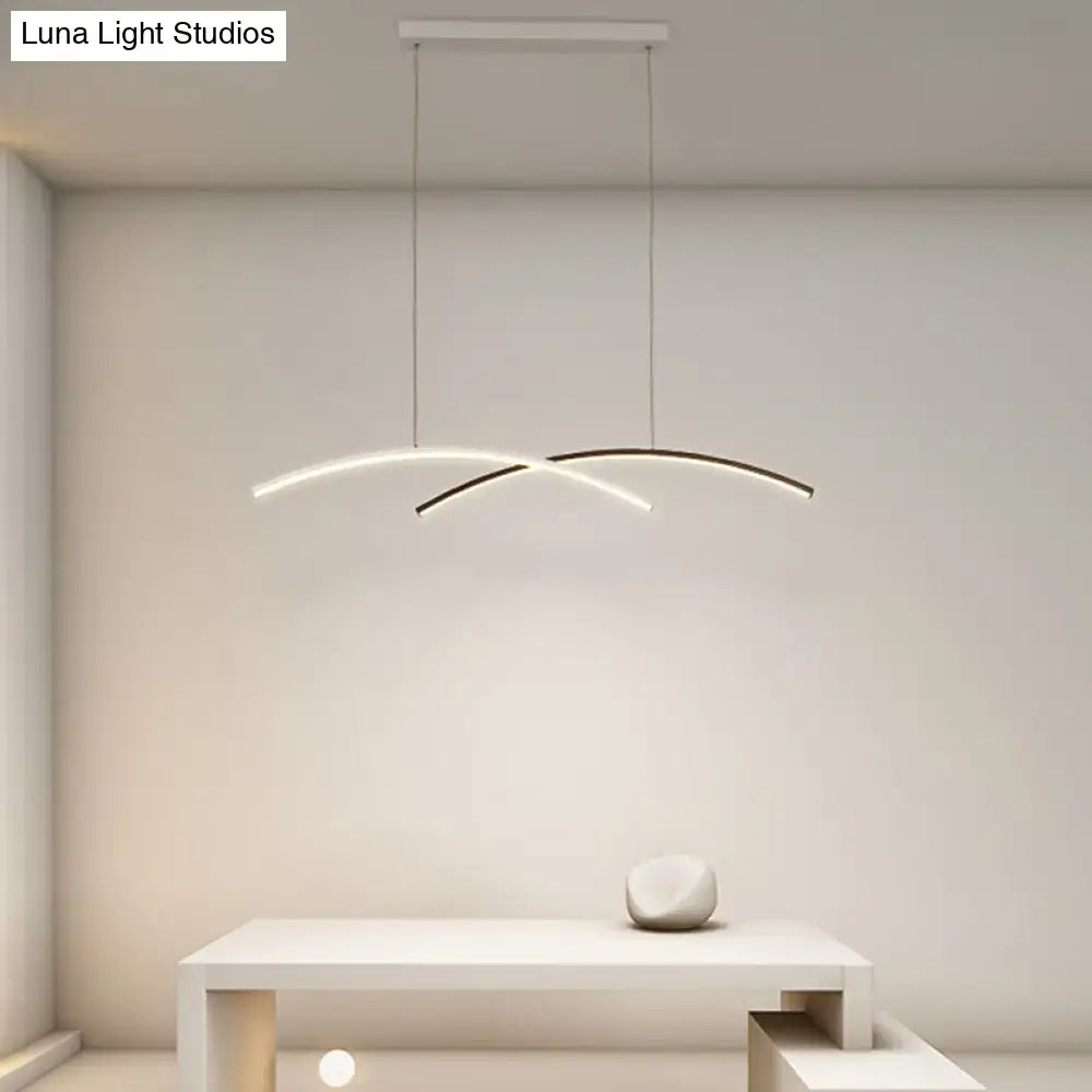 Modern black & white arc ceiling led pendant light for living room