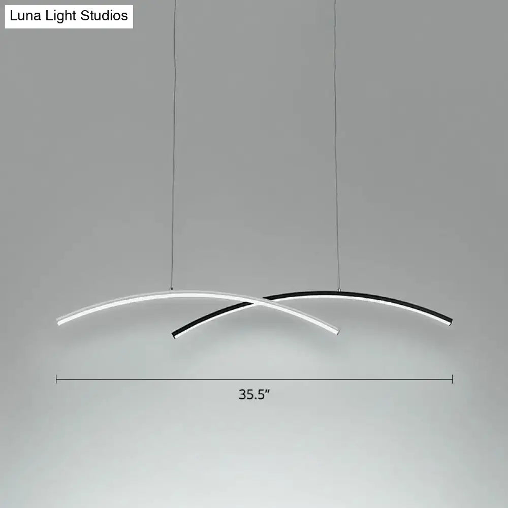 Modern black & white arc ceiling led pendant light for living room