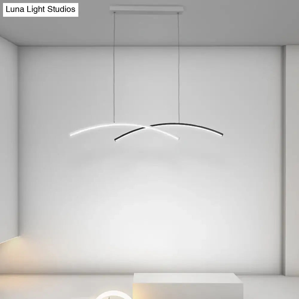 Modern black & white arc ceiling led pendant light for living room
