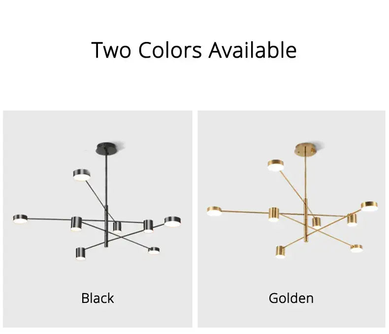 Modern black chandelier with frosted glass – living room light
