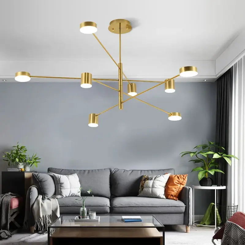 Modern black chandelier with frosted glass – living room light