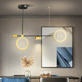 Modern black & gold led pendant light kitchen warm white illumination