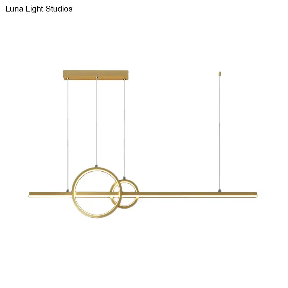 Modern black & gold led island pendant – kitchen geometric light