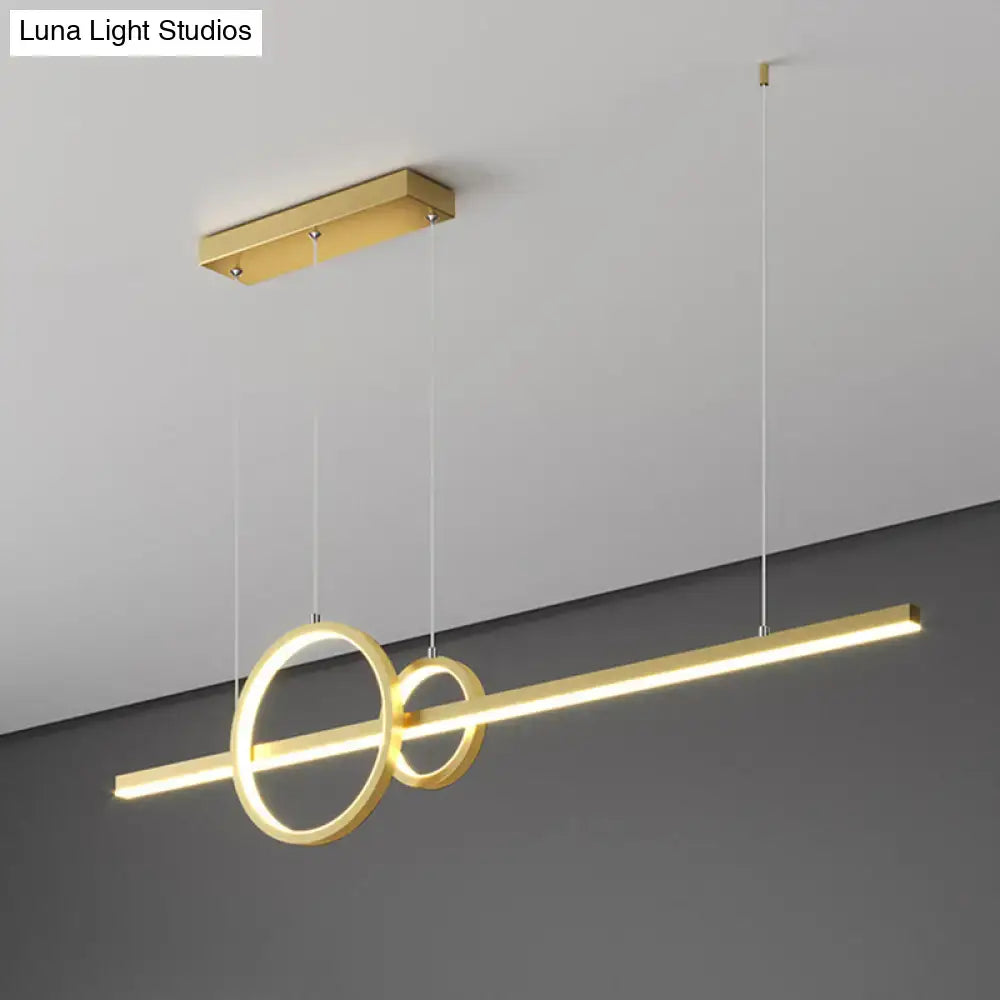 Modern black & gold led island pendant – kitchen geometric light