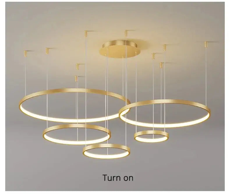 Modern black & gold pendant light living room dimmable