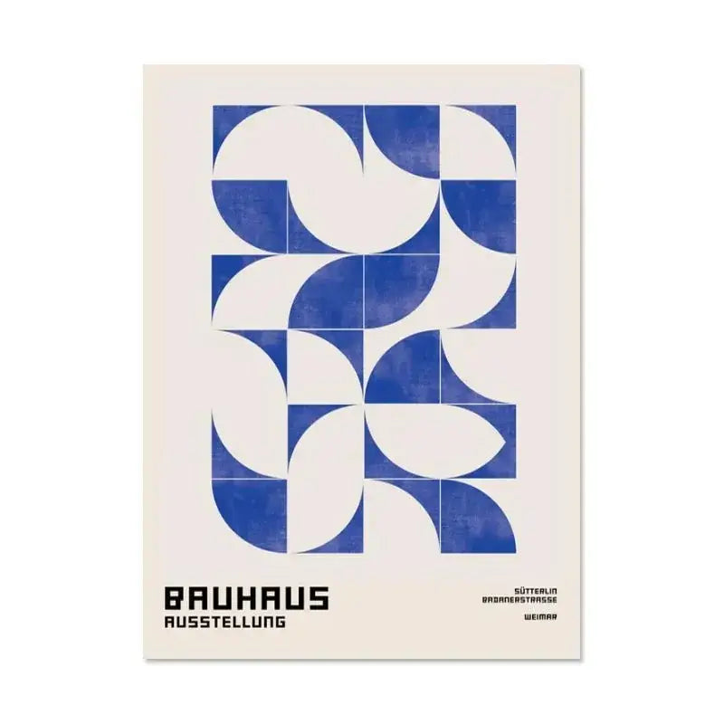 Modern bauhaus canvas print black & white wavy living room decor