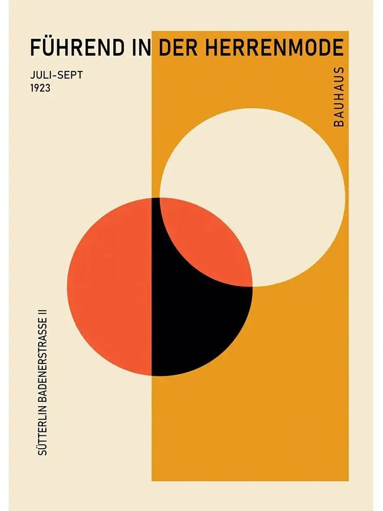Modern bauhaus canvas print living room geometric wall art