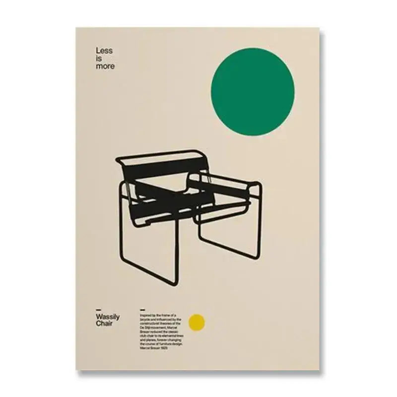 Modern bauhaus canvas print living room abstract geometric poster