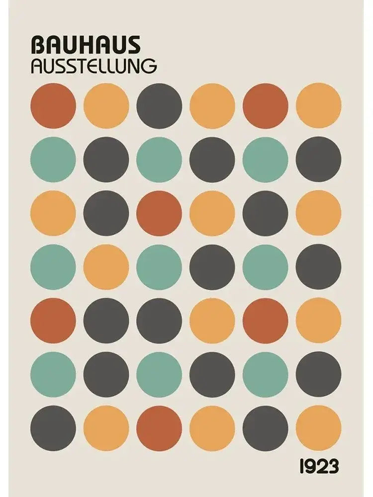 Modern abstract bauhaus canvas print living room wall decor