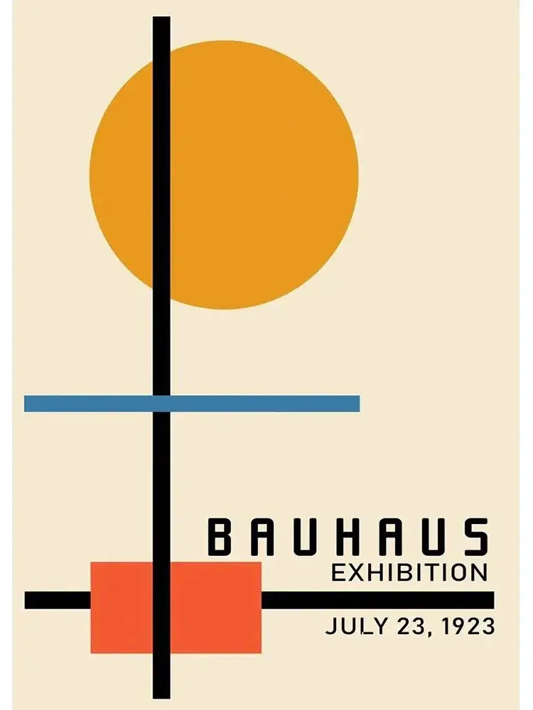 Modern geometric bauhaus canvas print – living room wall art